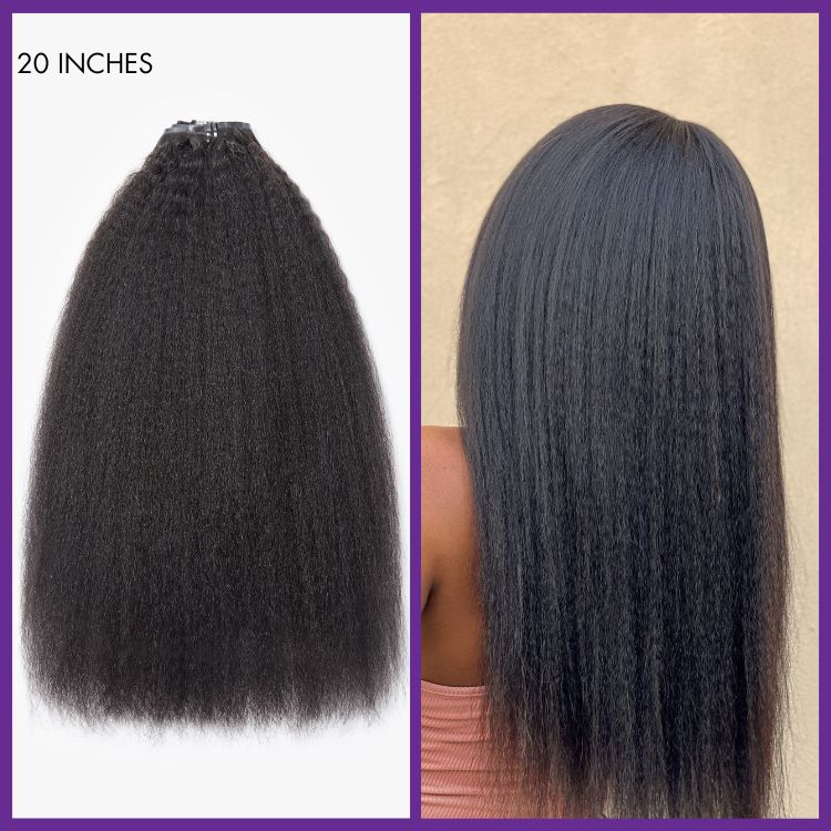 Full & Thick Straight / Body Wave / Kinky Curly / Yaki Straight / Kinky Straight 7Pcs Clip in Hair Extensions Real Human Hair Pieces 135g for 1 Pack
