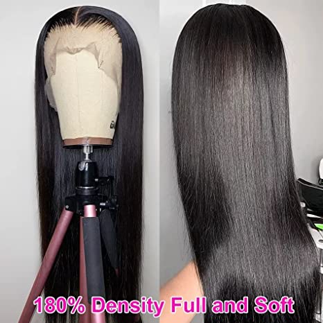Flash Sale Wesface Real Human Hair Lace Front Wig Straight 13x4 Glueless Undetectable Lace Frontal Wig