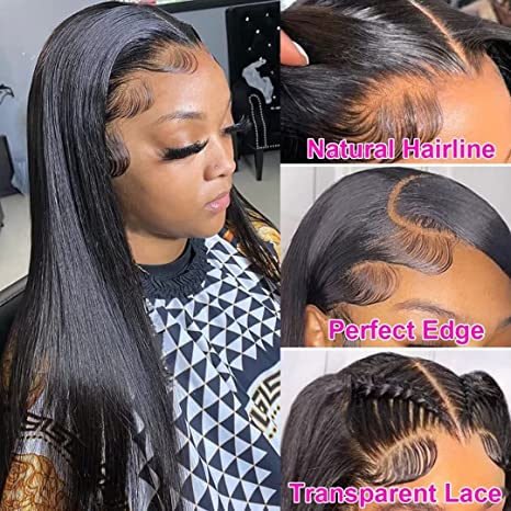 Flash Sale Wesface Real Human Hair Lace Front Wig Straight 13x4 Glueless Undetectable Lace Frontal Wig