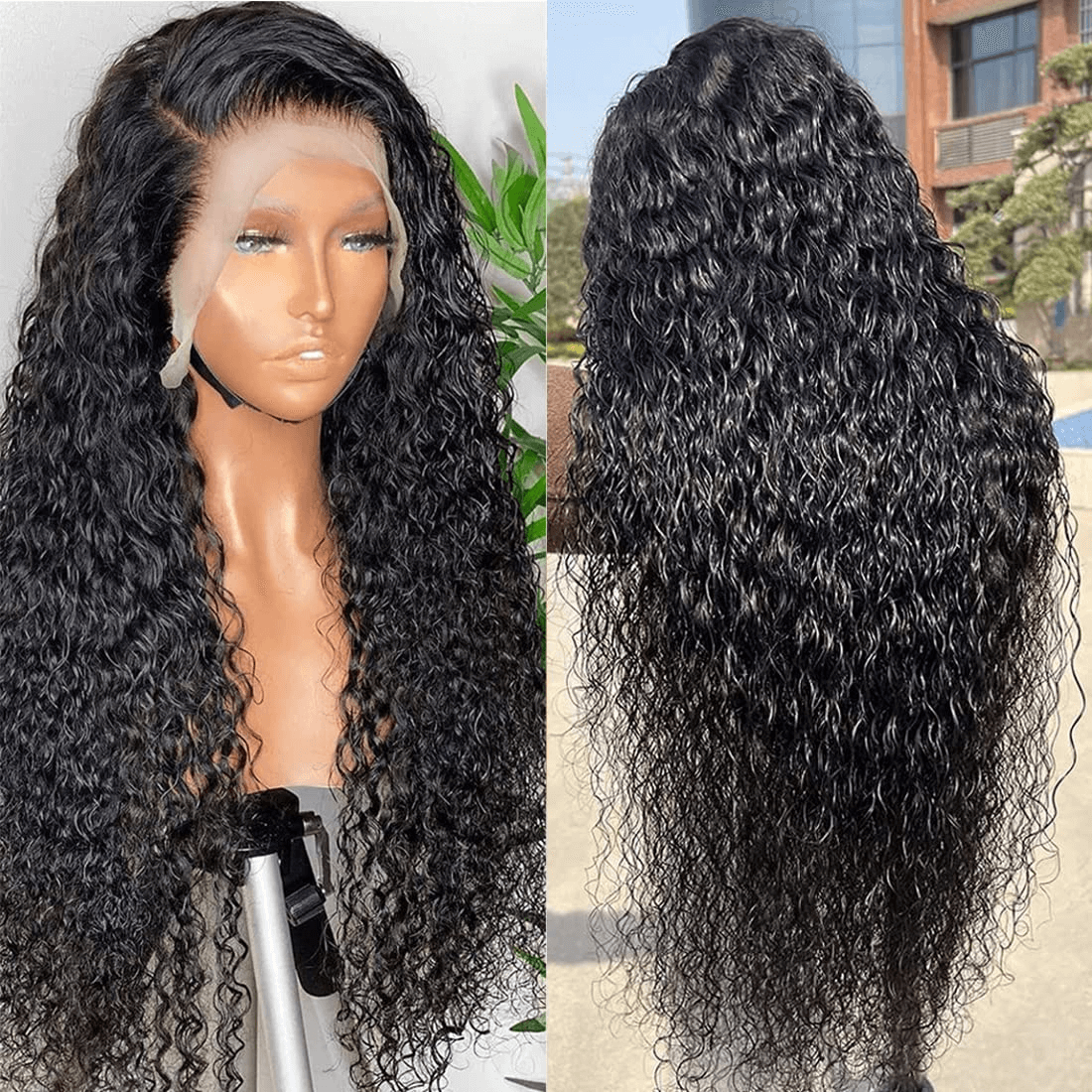 Wesface Water Wave Lace Front Wigs Human Hair Wigs for Women 13x4 Glueless Lace Frontal Wigs Human Hair Pre Plucked with Baby Hair Wet and Wavy Wigs Human Hair 180% Density Natural Color