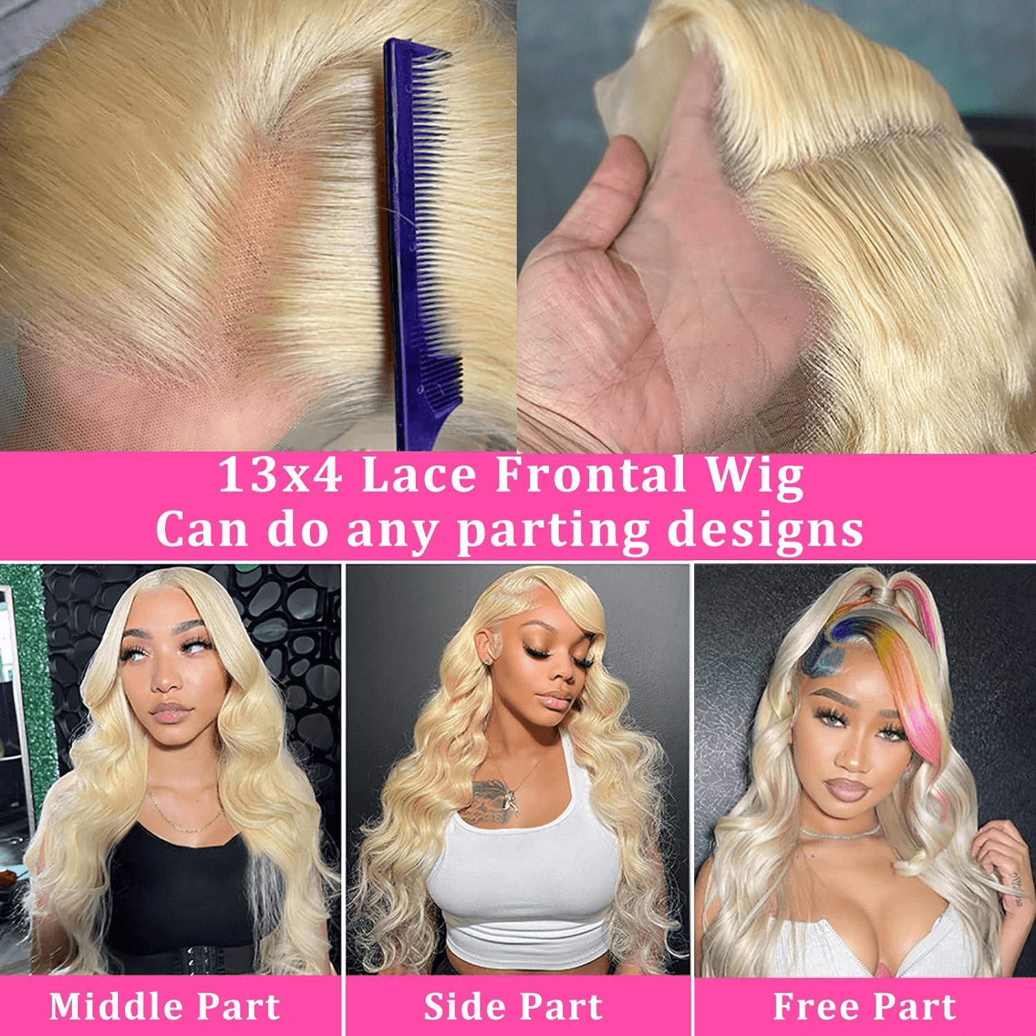 Wesface Wigs 613 Lace Front Wig Human Hair 13×4 Transparent Body Wave Blonde Lace Front Wigs Human Hair Pre Plucked with Baby Hair 613 Lace Frontal Wig Human Hair Wigs for Women