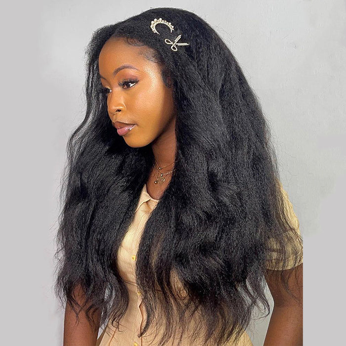 Wesface 1 Wig 3 Looks 100% Virgin Hair Afro Curly Human Hair Flip-Over Half Wig for Women 180% Density