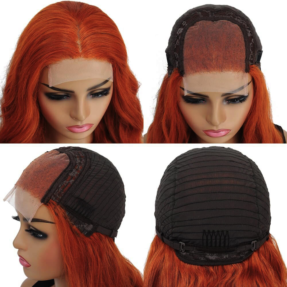 Wesface Wigs Ginger Curly Bob Wig Human Hair 4x4 Lace Closure Wigs Human Hair for Women Orange Ginger Short Curly Bob Wigs Human Hair