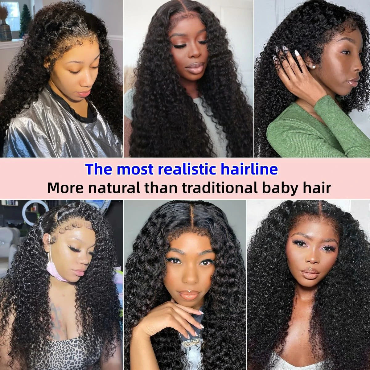 Wesface 4C Edges Curly Baby Hair Hd Lace Deep Wave Human Hair Wig