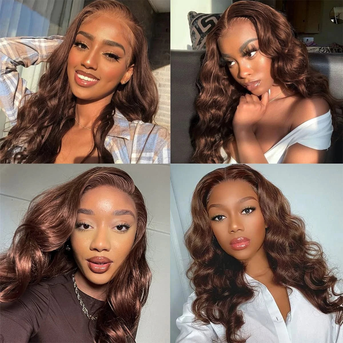 Wesface Wigs Chocolate Brown Lace Front Wig Human Hair Auburn 13X4 Body Wave Lace Front Wig Human Hair Colored Hd Transparent Glueless Wigs Pre Plucked