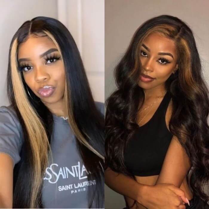 Wesface Wigs Skunk Strip 13x4 Lace Front Wig Glueless