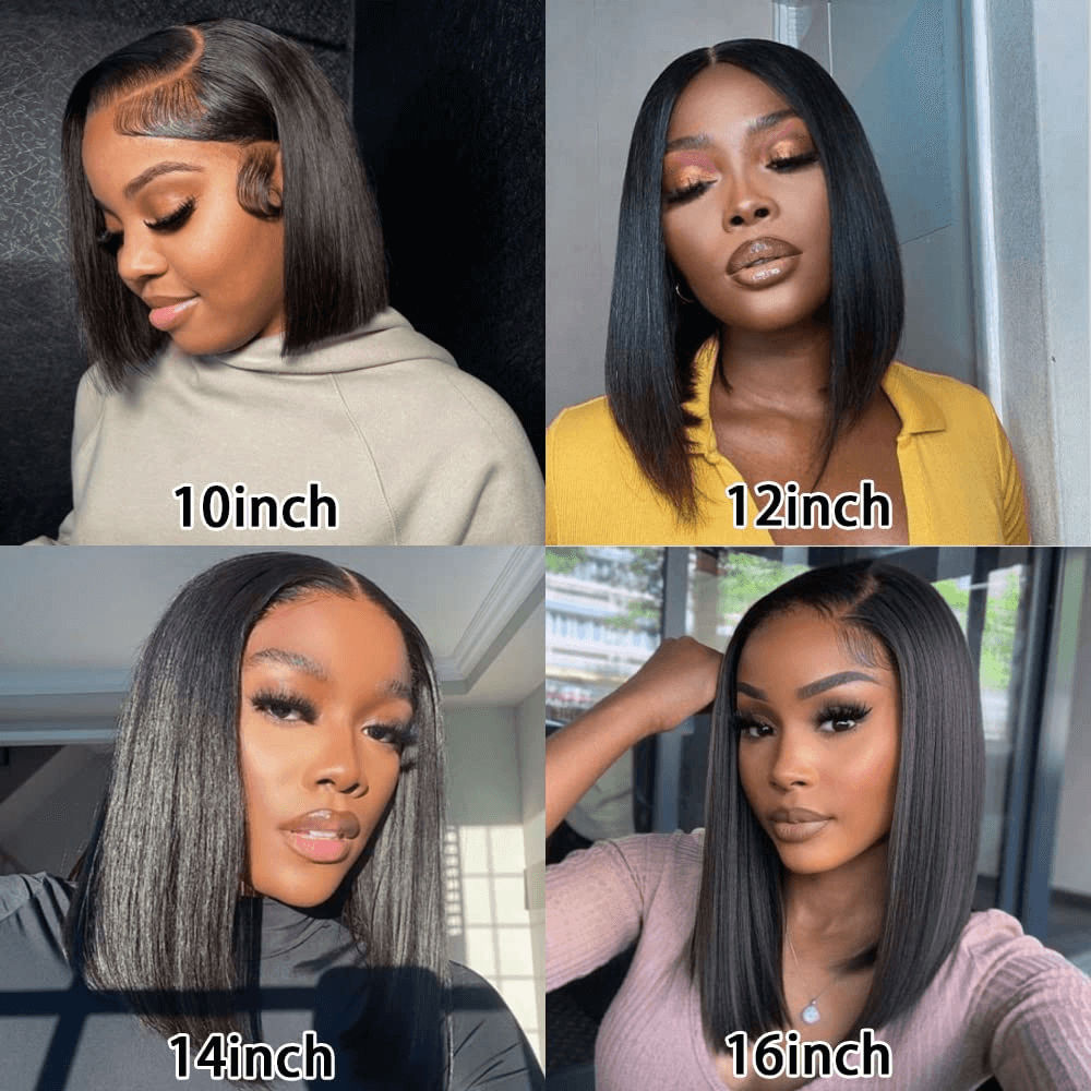 Wesface Straight Full Lace Bob Wig Pre-plucked Clean Hairline Bleached Knots Short Straight Bob Wig