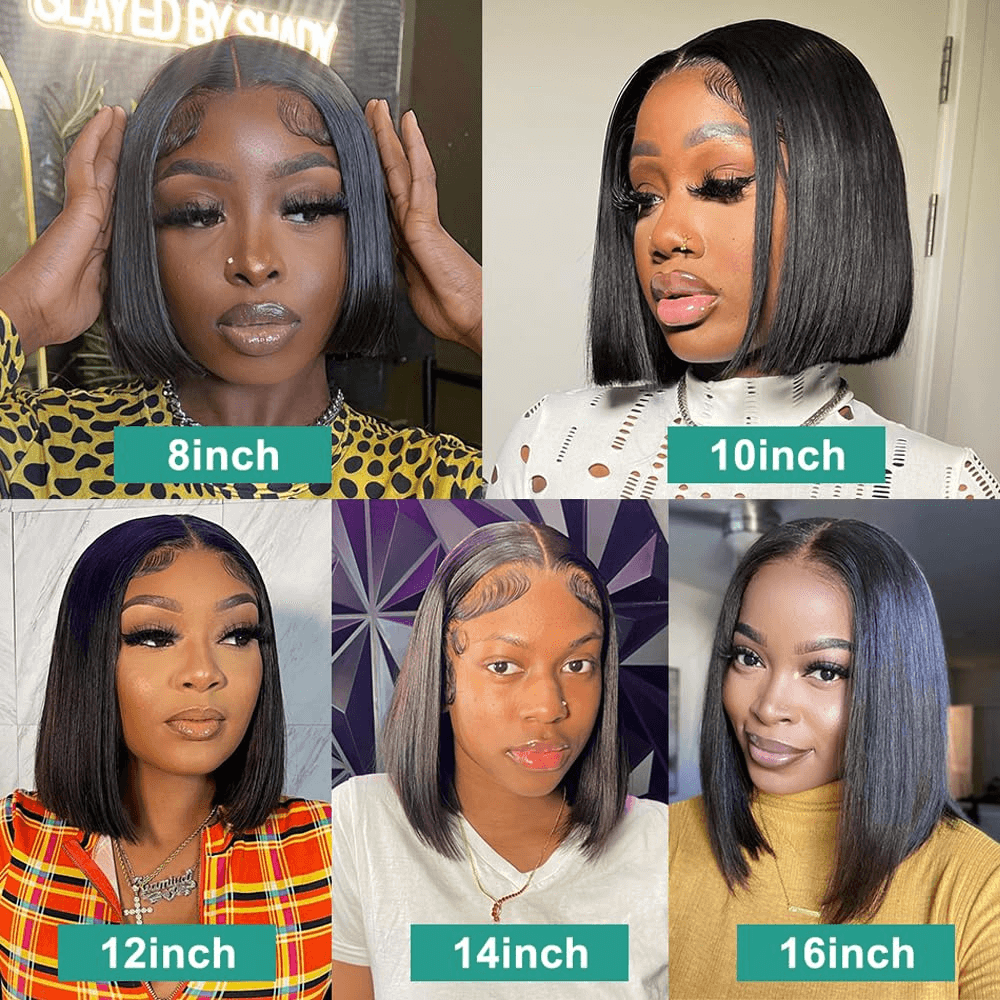 Wesface Wigs 4X4 Lace Closure Bob Wigs Human Hair Straight Short Bob Glueless Wigs Undetectable Transparent Lace Wig Pre Plucked for Women