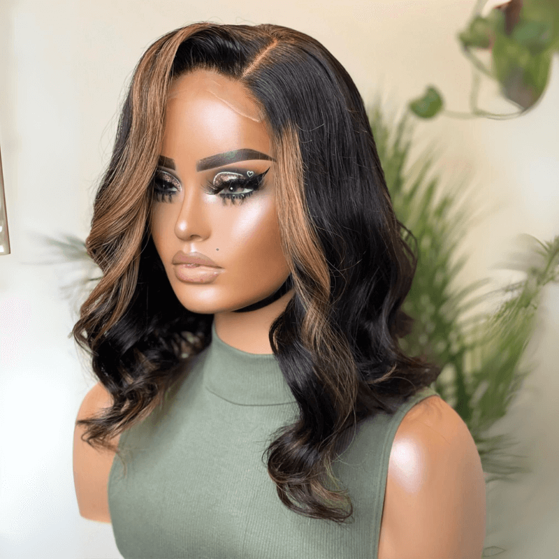 wigsandwanderlust Recommends!!! Wesface Side Part 1B/27 Loose Wave Bob Pre-Cut Lace Glueless Wig Human Hair Wig For Women 180% Density