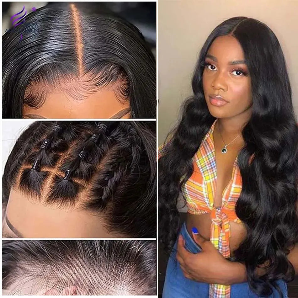 Wesface Body Wave 5x7 Glueless Wig 12A Brazilian Human Remy Hair Wear To Go Lace Closure Wigs 180 Density Pre Plucked Cut
