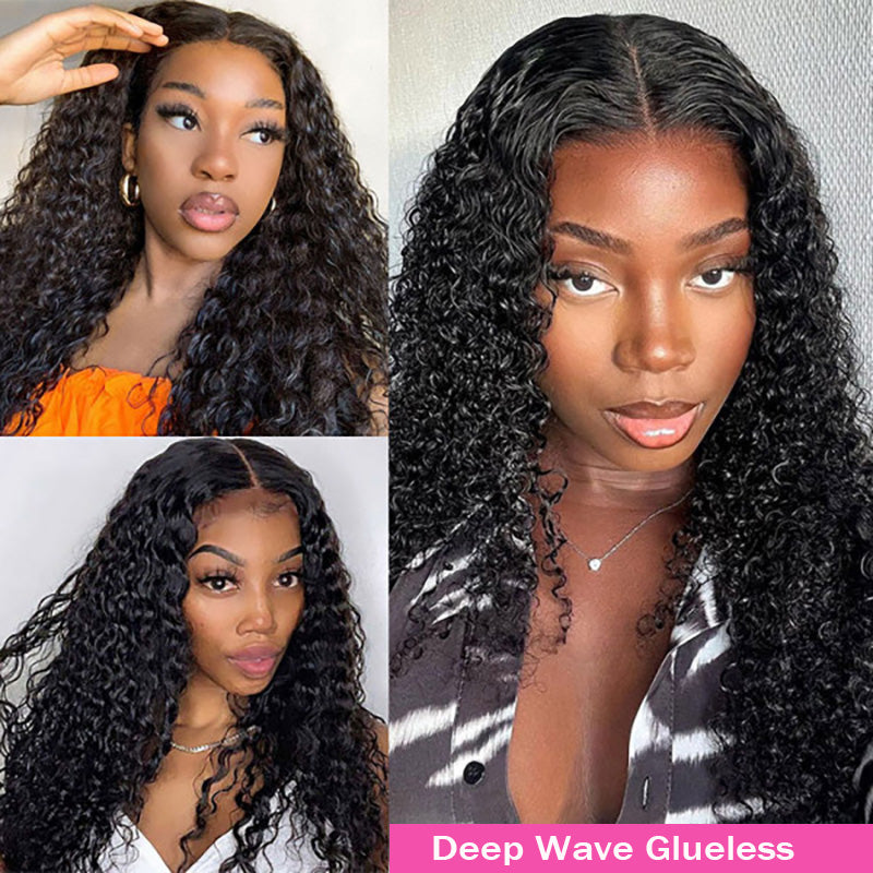Flash Sale Curly Glueless Wig 5x5 & 4x6 Pre Cut HD Lace Natual Black Human Hair Wesface Wigs