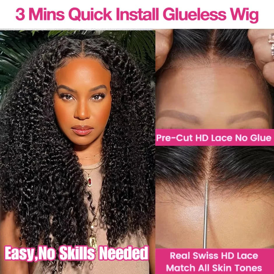 Wesface Kinky Curly Wigs 9x6 HD Lace Human Hair Afro Curly Human Hair Wigs 9x6 HD Lace Closure Wigs