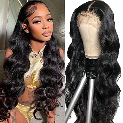 Pay 1 Get 2 Body Wave Natural Black 13x4 Lace Wig+4x4 Lace Bob Wig 180% Density
