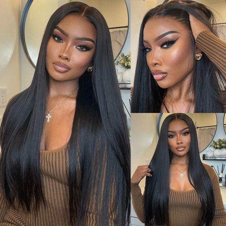 【Without Leave-Out】Wesface Water Wave V Part Wig Human Hair Curly V Part Wig WearGo Glueless Wig Natural Black Human Hair Wig