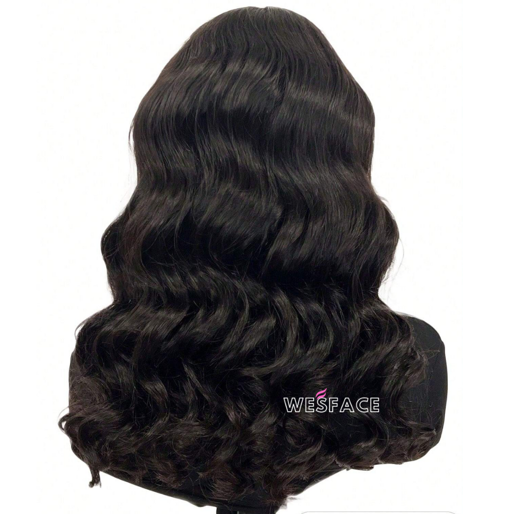 Wesface Loose Body Wave 13x6 HD Lace Front Wig Natural Black Human Hair Wig
