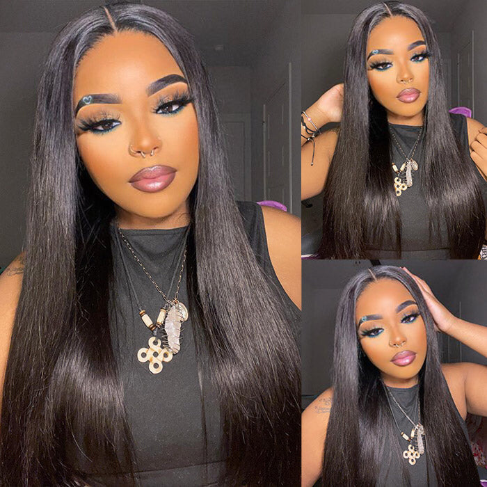 Wesface Straight 13x4 Transparent Lace Front Virgin Human Hair Wigs
