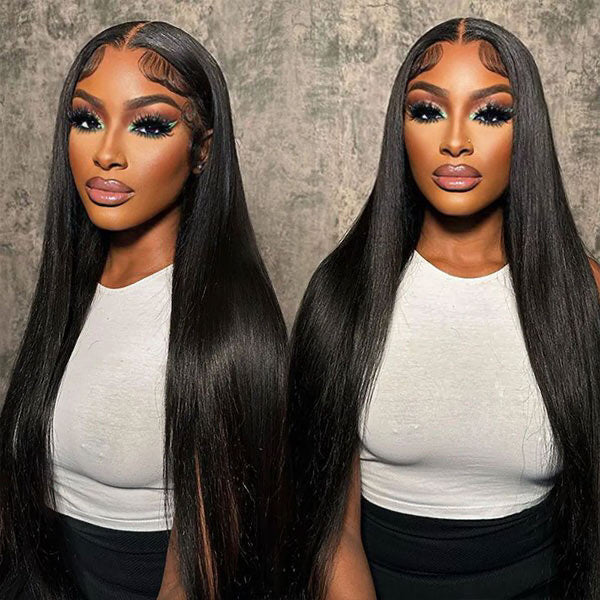 Wesface Straight 13x4 Transparente Lace Front Virgem Humano Perucas de Cabelo