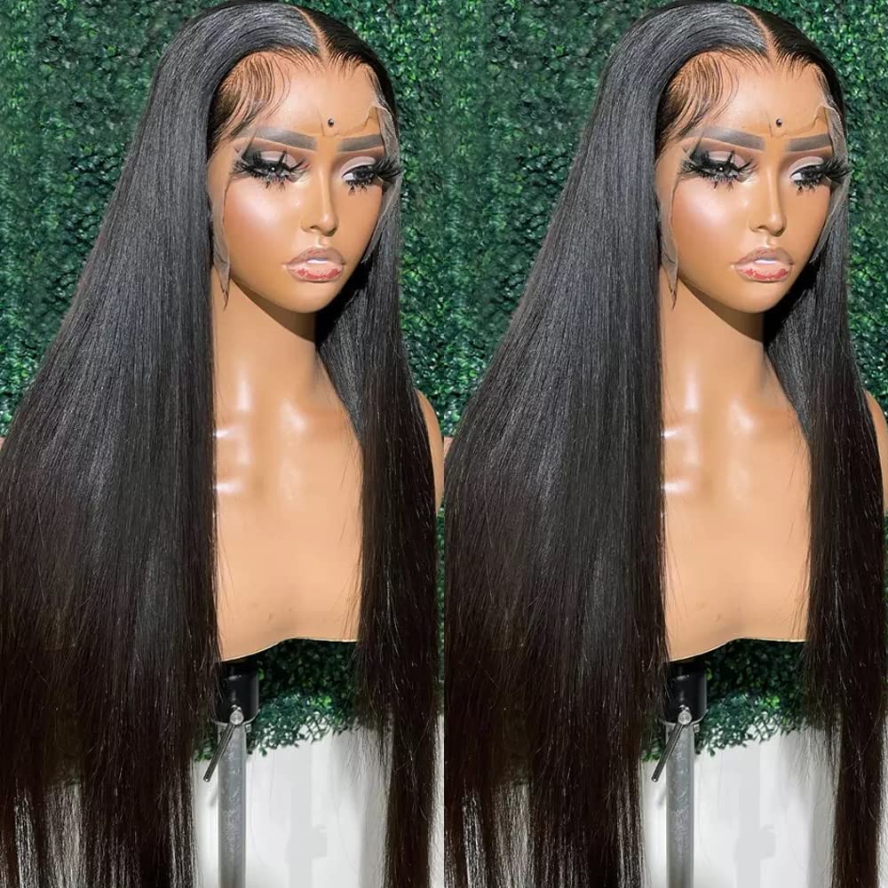 Wesface Straight 13x4 Transparente Lace Front Virgem Humano Perucas de Cabelo