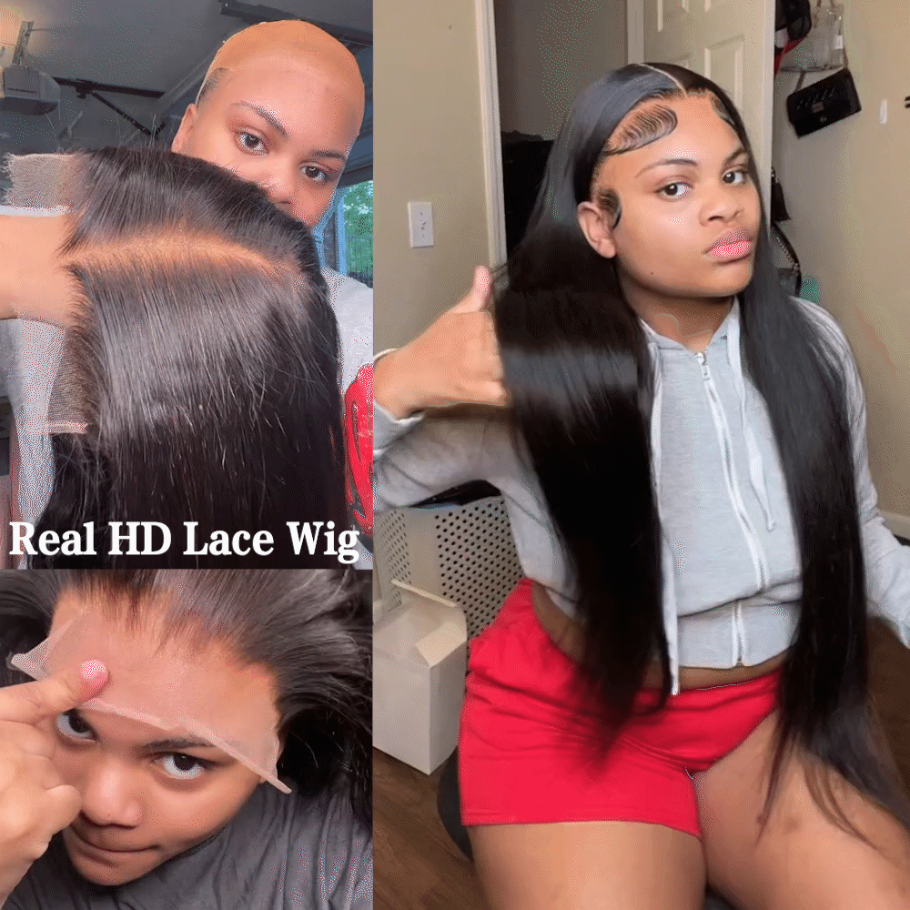Wesface Straight 6x6 HD Lace Closure Wig Natural Color 100% Human Hair Wig Natural hairline