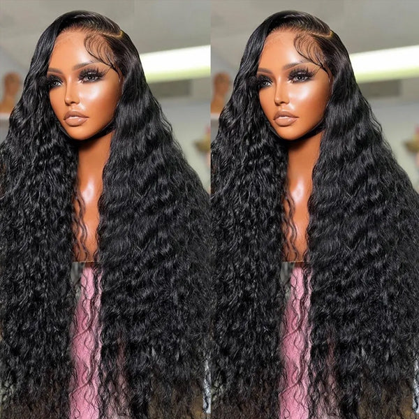 Wesface Loose Deep Wave 13x6 HD Lace Front Wig Natural Black Human Hair Wig
