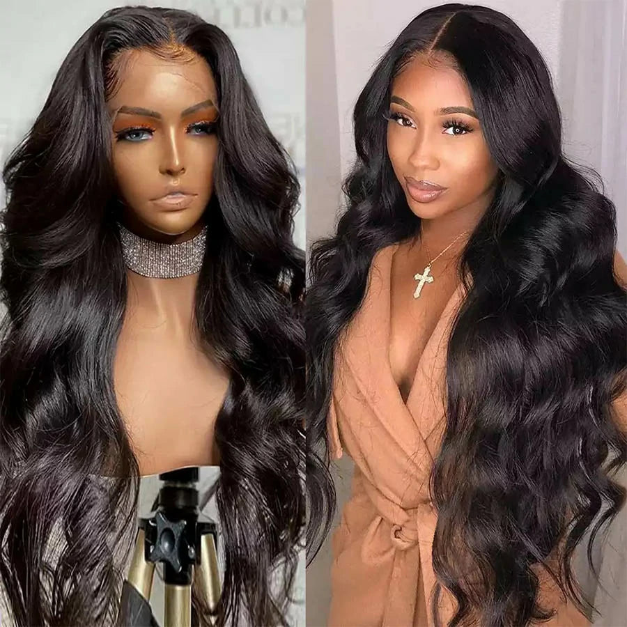Wesface Body Wave 13x6 HD Lace Front Wig Natural Black Human Hair Wig
