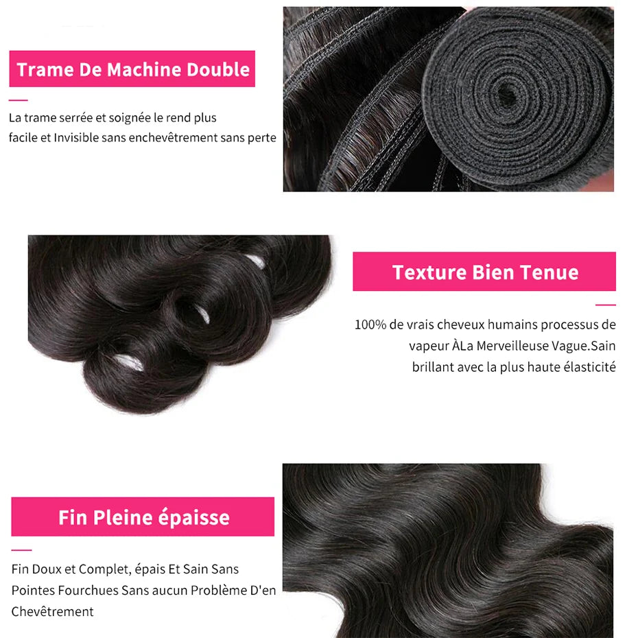 Wesface Body Wave 100% Human Hair Bundles 1 Pcs Bundle Natural Black Human Virgin Hair(复制)
