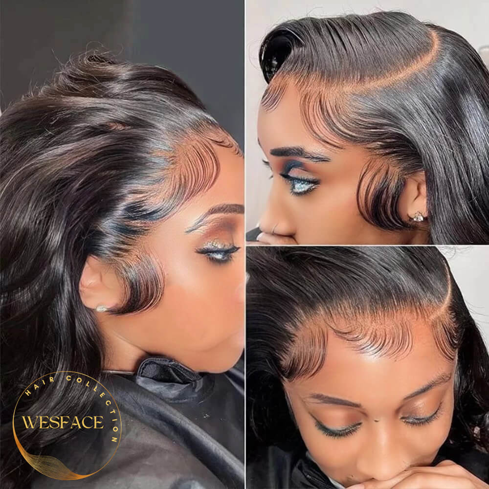 Wesface Body Wave Virgin Hair 3 Bundles With 13x4 Frontal Free Part