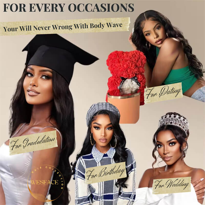 Wesface Wear Go Body Wave Glueless 5x5/4x6 HD Pre Cut Lace Closure Wig