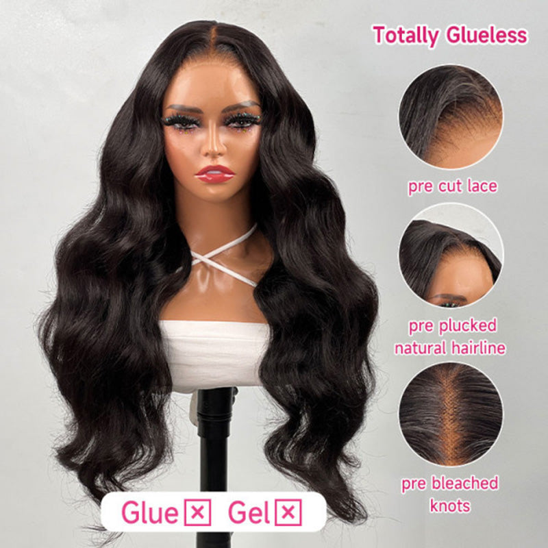Wesface Ready to Wear Go Glueless Wig Straight 5x5 HD Lace Frontal Wig Human Hair Bob Wig 6x4 Transparent HD Lace Front Closure Wig