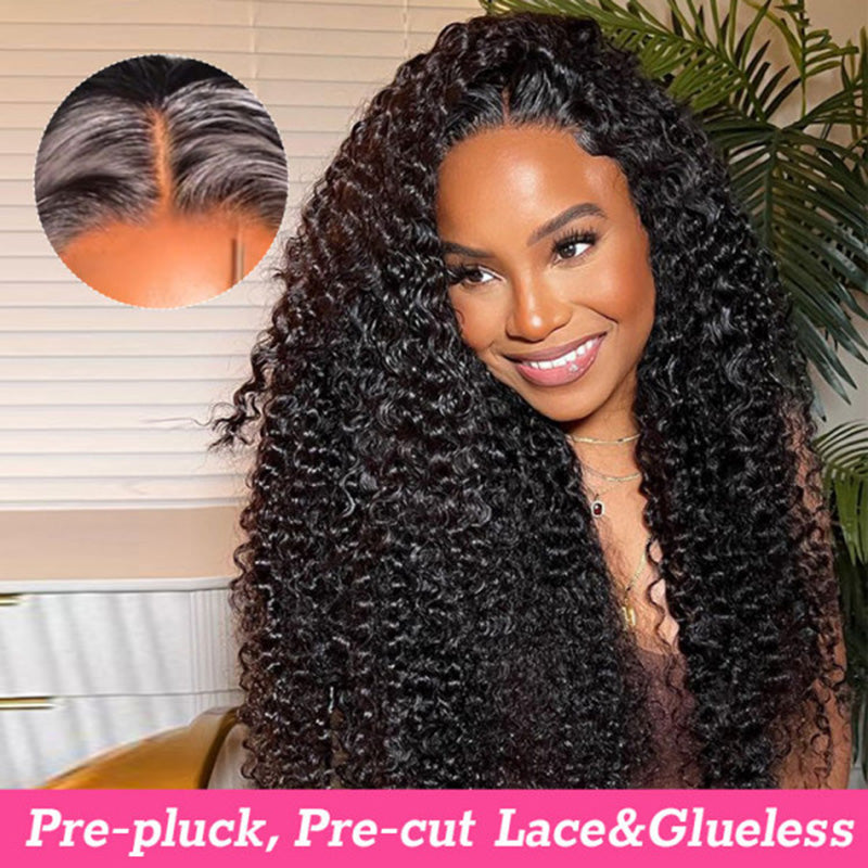 Flash Sale Curly Glueless Wig 5x5 & 4x6 Pre Cut HD Lace Natual Black Human Hair Wesface Wigs