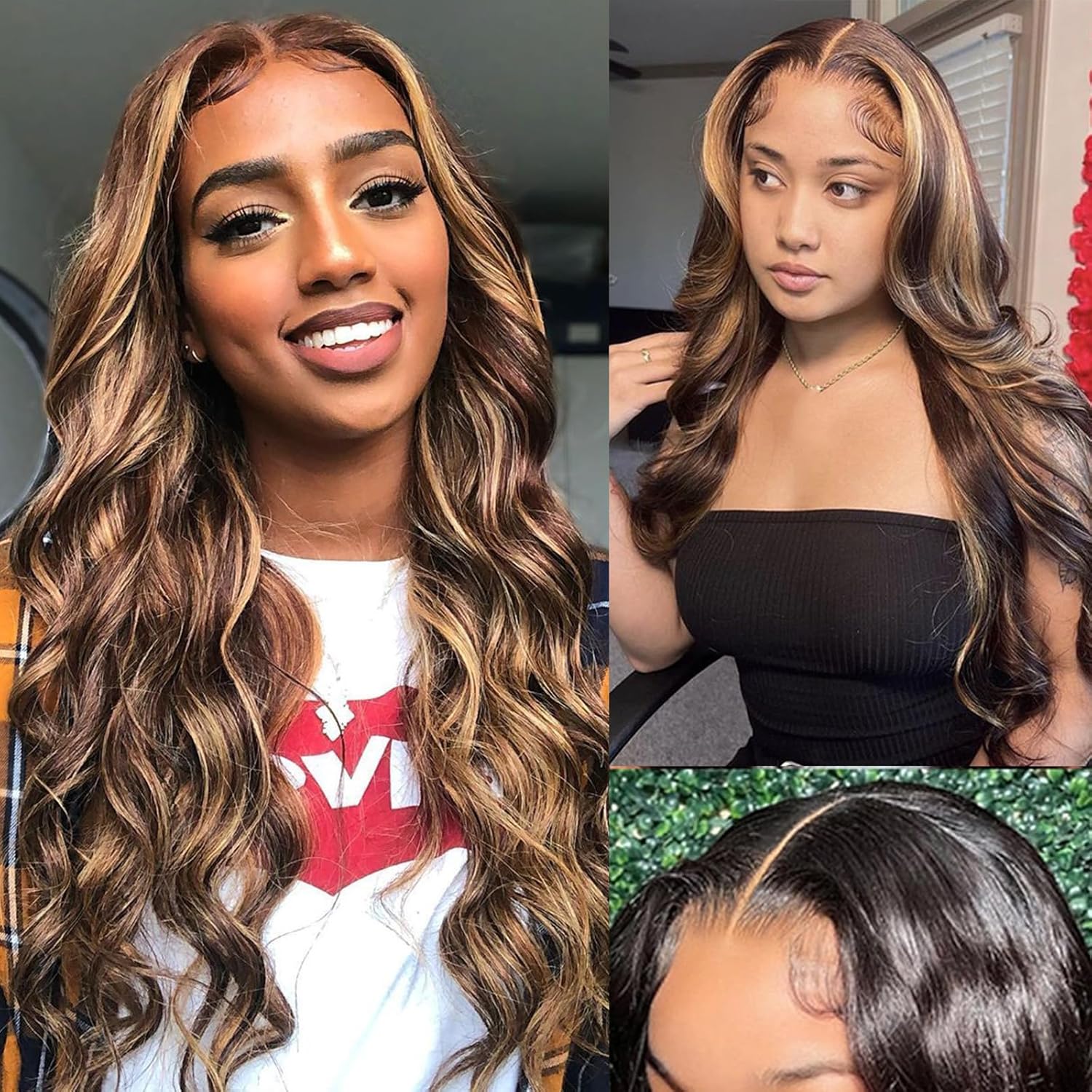 Wesface Highlight Body Wave V Part Wig No Leave Out Upgrade Glueless Wig Natural Black For Women