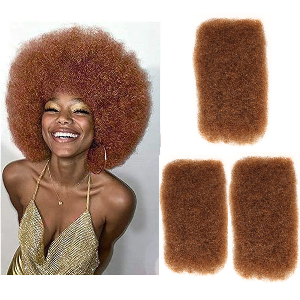 Wesface Kinky Bulk Human Hair 3 Packs 150g Bigger Afro Kinky Bulk For Braiding DreadLock