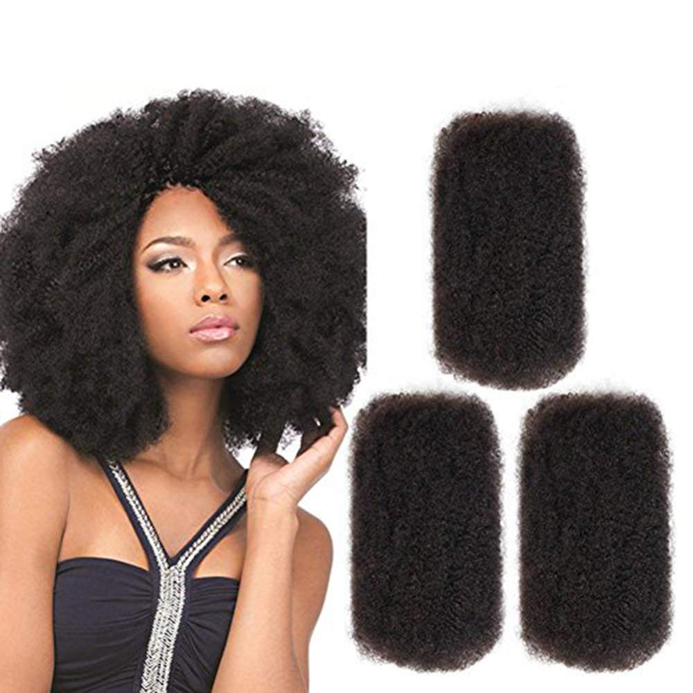 Wesface Kinky Bulk Human Hair 3 Packs 150g Bigger Afro Kinky Bulk For Braiding DreadLock
