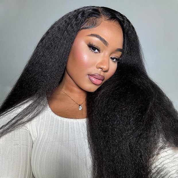 【Without Leave-Out】Wesface Water Wave V Part Wig Human Hair Curly V Part Wig WearGo Glueless Wig Natural Black Human Hair Wig