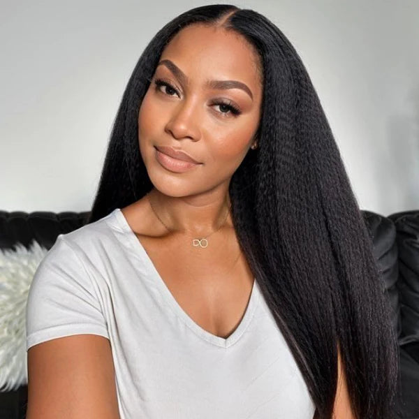 【Without Leave-Out】Wesface Water Wave V Part Wig Human Hair Curly V Part Wig WearGo Glueless Wig Natural Black Human Hair Wig