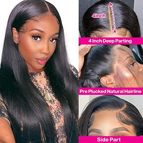 Pay 1 Get 2 Body Wave+Straight Hair 13x4 Lace Wig Natural Black 180% Density