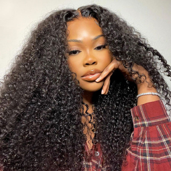 Pay 1 Get 2 Curly Natural Black 4x4 Lace Wig+P4/27 Color 4x4 Lace Bob Wig 180% Density