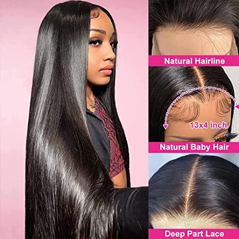 Pay 1 Get 2 Straight Hair Natural Black 13x4 Lace Wig+