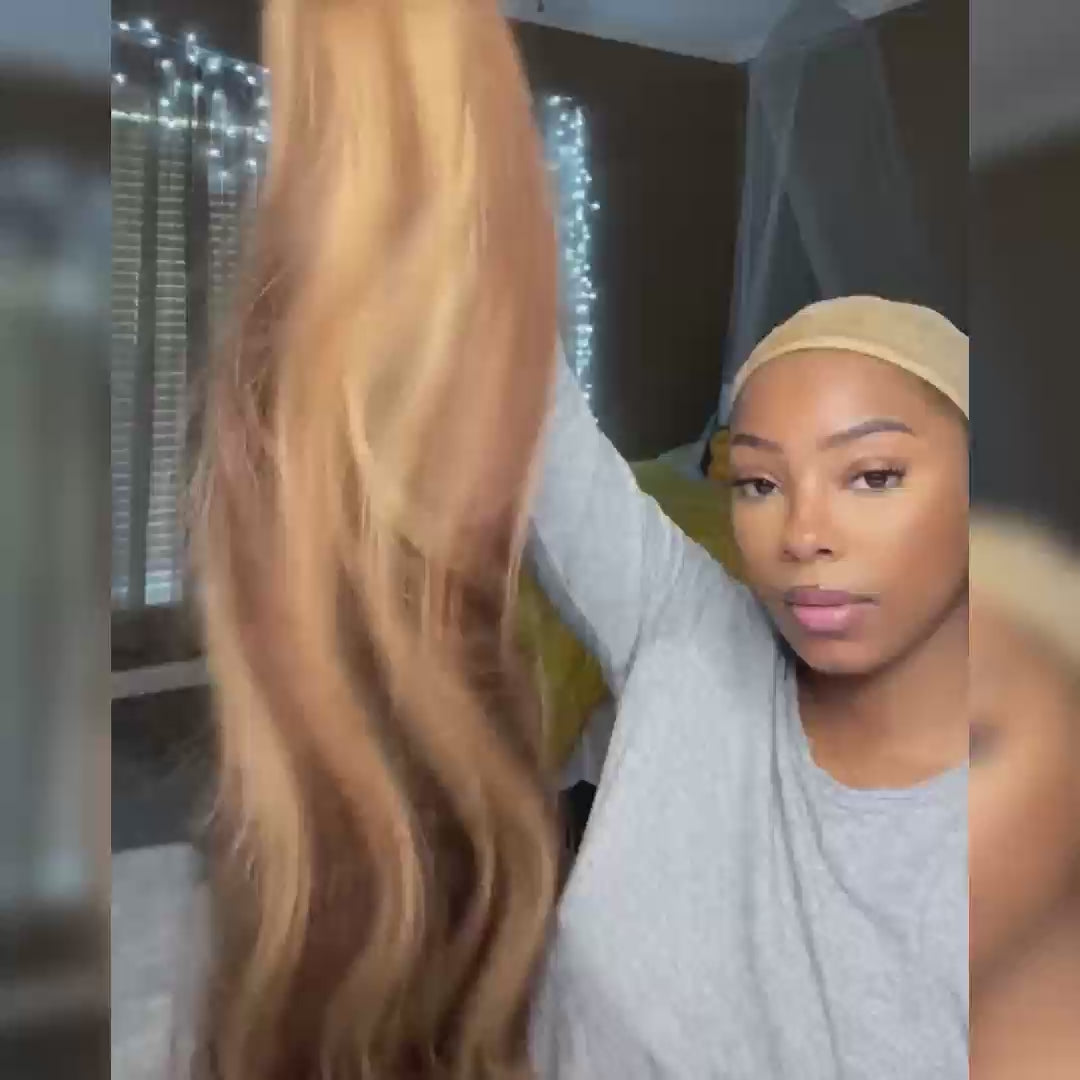 Wesface Highlight P4/27 Color 13x4 Lace Front Straight Human Hair Wig