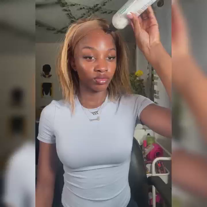 Wesface Straight P4/27 Color 13x1 T Part Wig 180% Density Bob Human Hair Wig