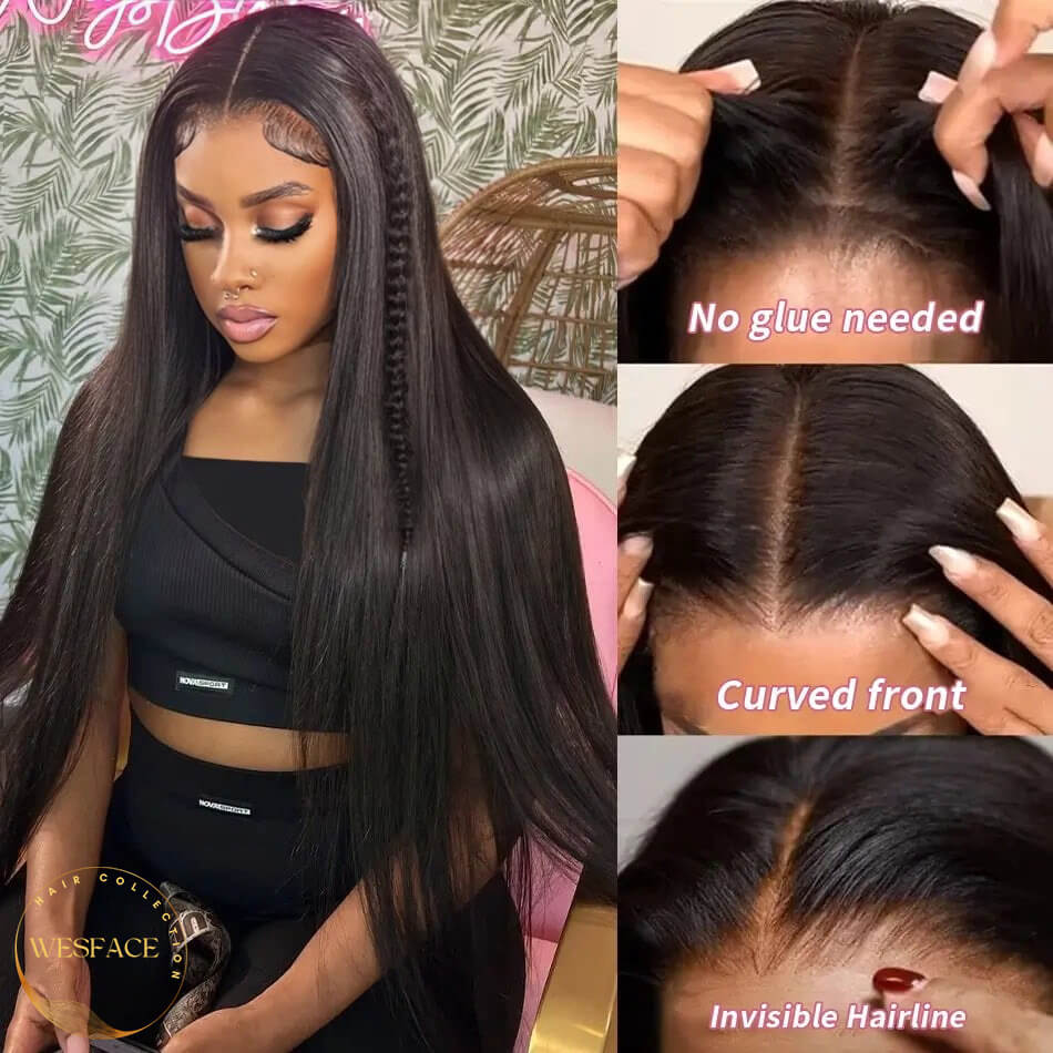 Wesface Straight 13x4 HD Lace Front Wig Natural Color Human Hair Wig