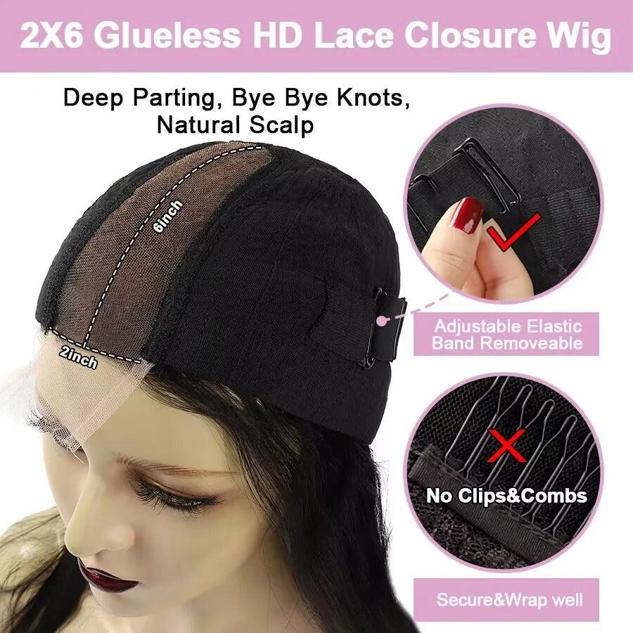Wesface Straight 2X6 HD Lace Closure Wig Wear & Go Glueless Wig