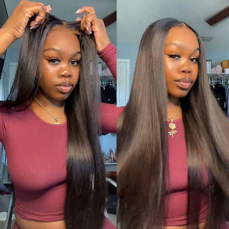 Ready To Go Glueless 9x7 HD Lace Wig Silky Straight Pre-Cut & Pre-Plucked & Pre-Bleached