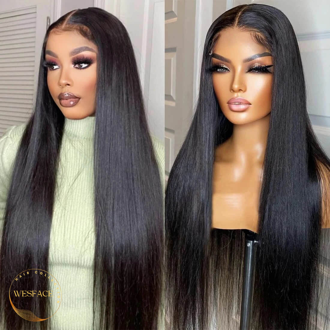 Wesface Straight/Body Wave Wear Go 5x5/4x6 HD Lace 180% Density Glueless 3D Elastic Dome Cap Human Hair Wig