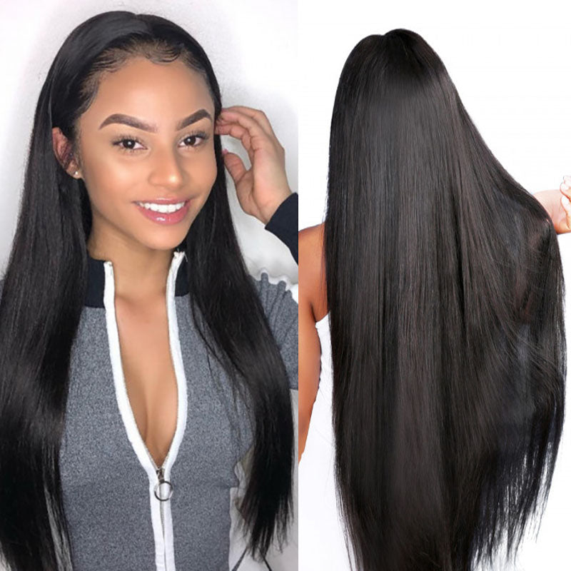Flash Sale Straight Lace Wig Natural Black Human Hair Wig Wesface