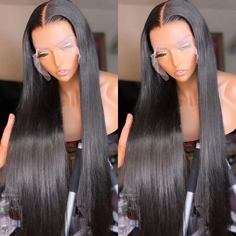 Flash Sale Straight Lace Wig Natural Black Human Hair Wig Wesface