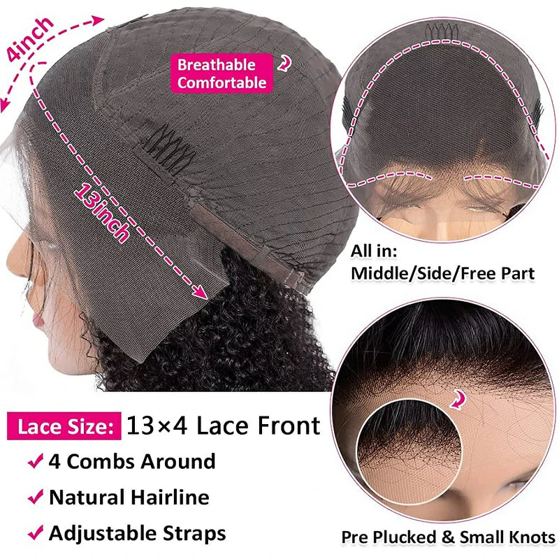 Wesface Straight 13x4 Transparente Lace Front Virgem Humano Perucas de Cabelo