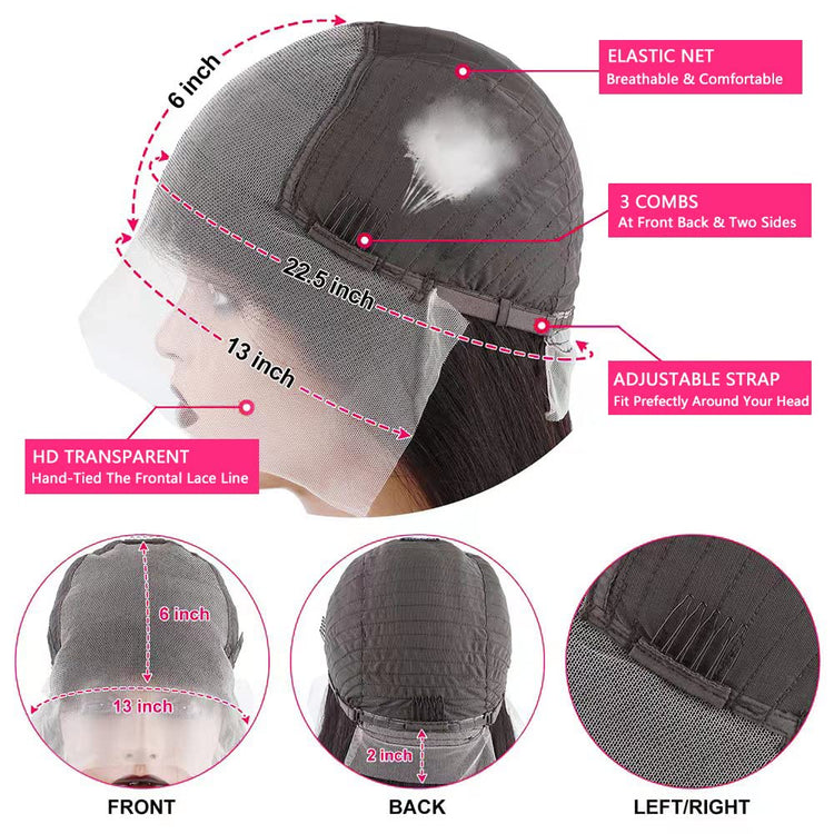 Wesface Hair 99J Burgundy Deep Wave 13x6 Transparent Lace Frontal Wigs Red Colored  Human Hair Wigs For Women