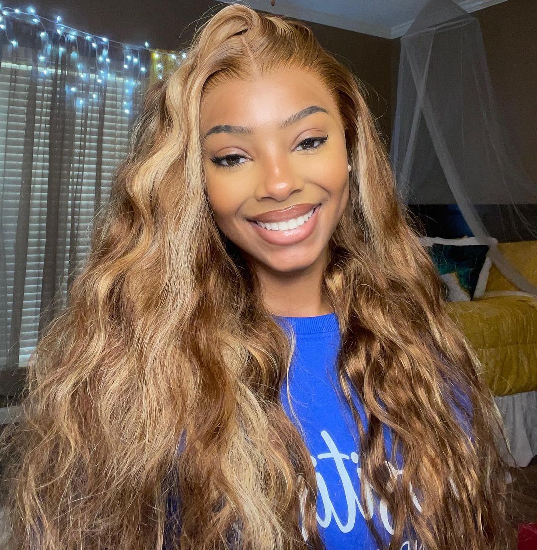 Flash Sale Wesface Highlight Body Wave 13x1 T Part Lace Wig /13x4 Lace Front Wig Honey Blonde Wigs