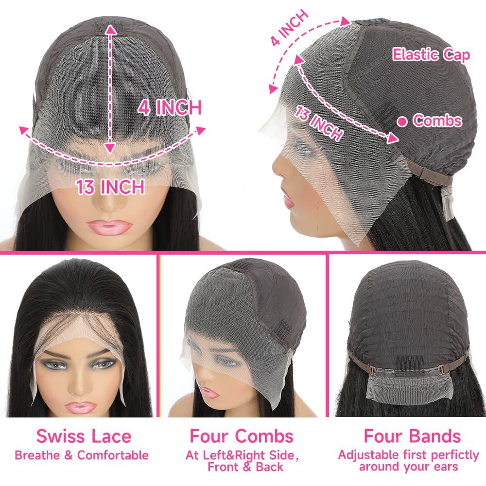 Wesface Curly Wigs 1B/33 Ombre Black With Brown Color 13x4 Lace Front Human Hair Wigs